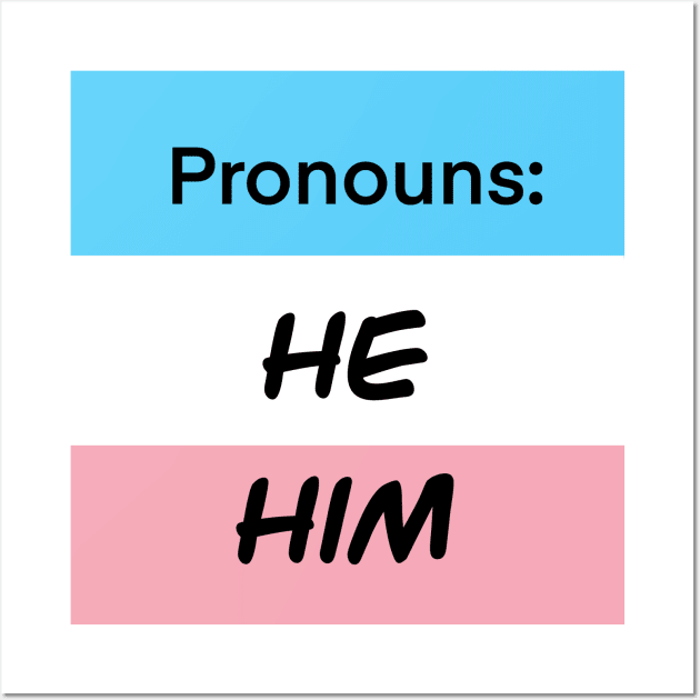 Trans Flag He Him Wall Art by Interrobang